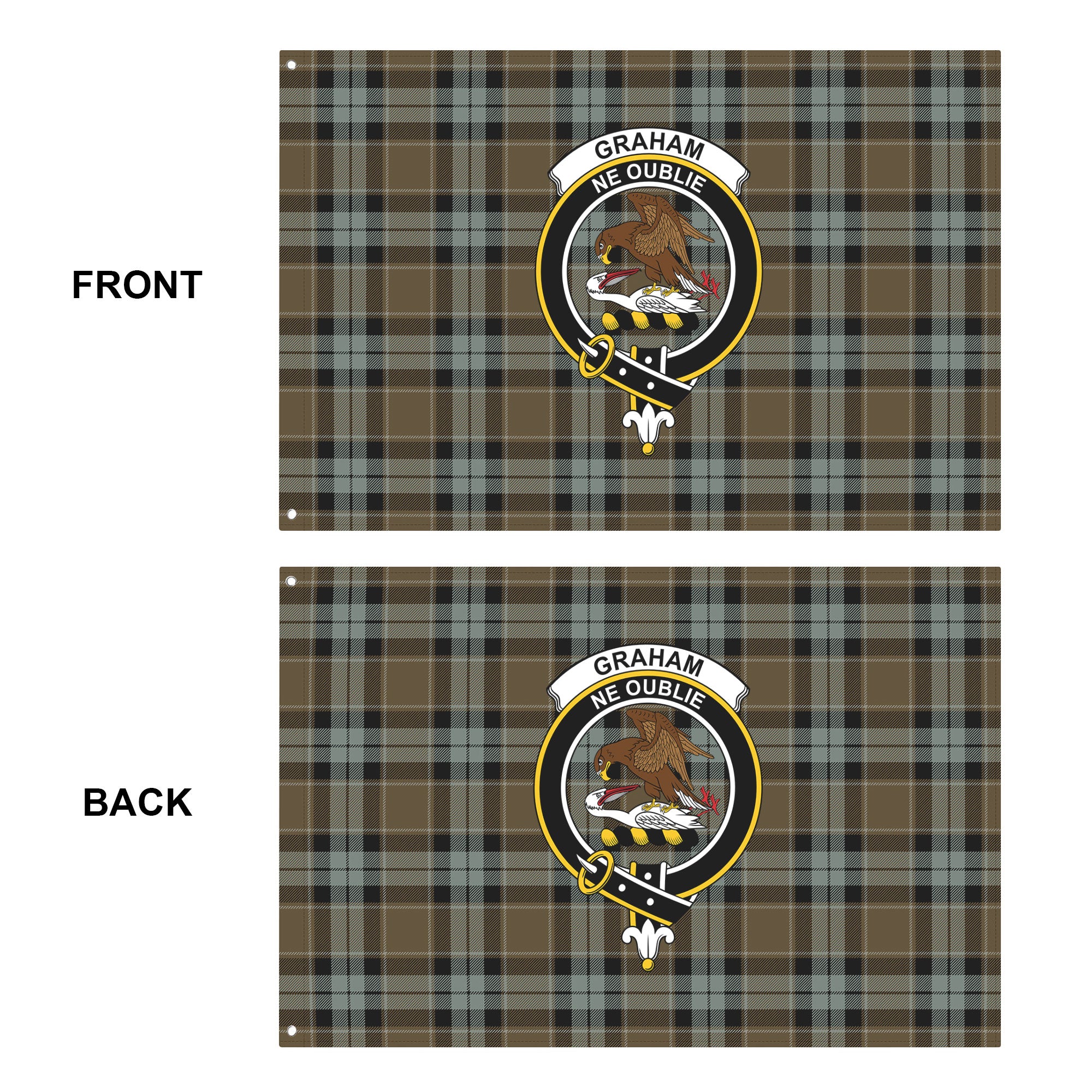 Graham of Menteith Weathered Tartan Crest House Flag