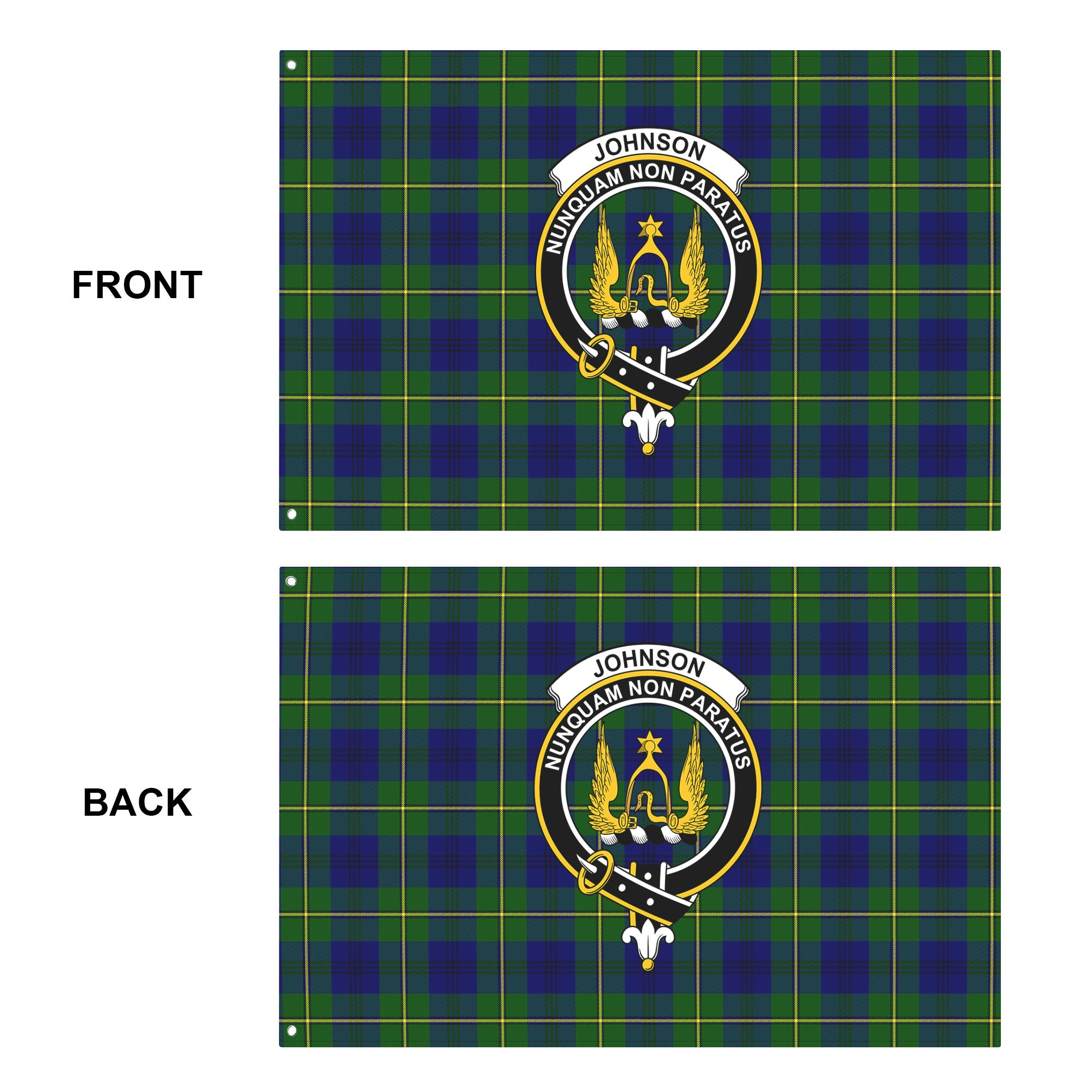 Johnson Modern Tartan Crest House Flag