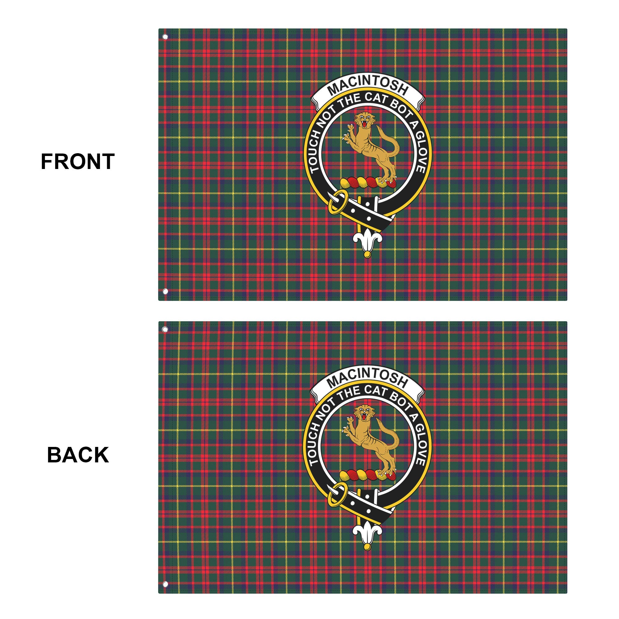 MacIntosh Hunting Modern Tartan Crest House Flag
