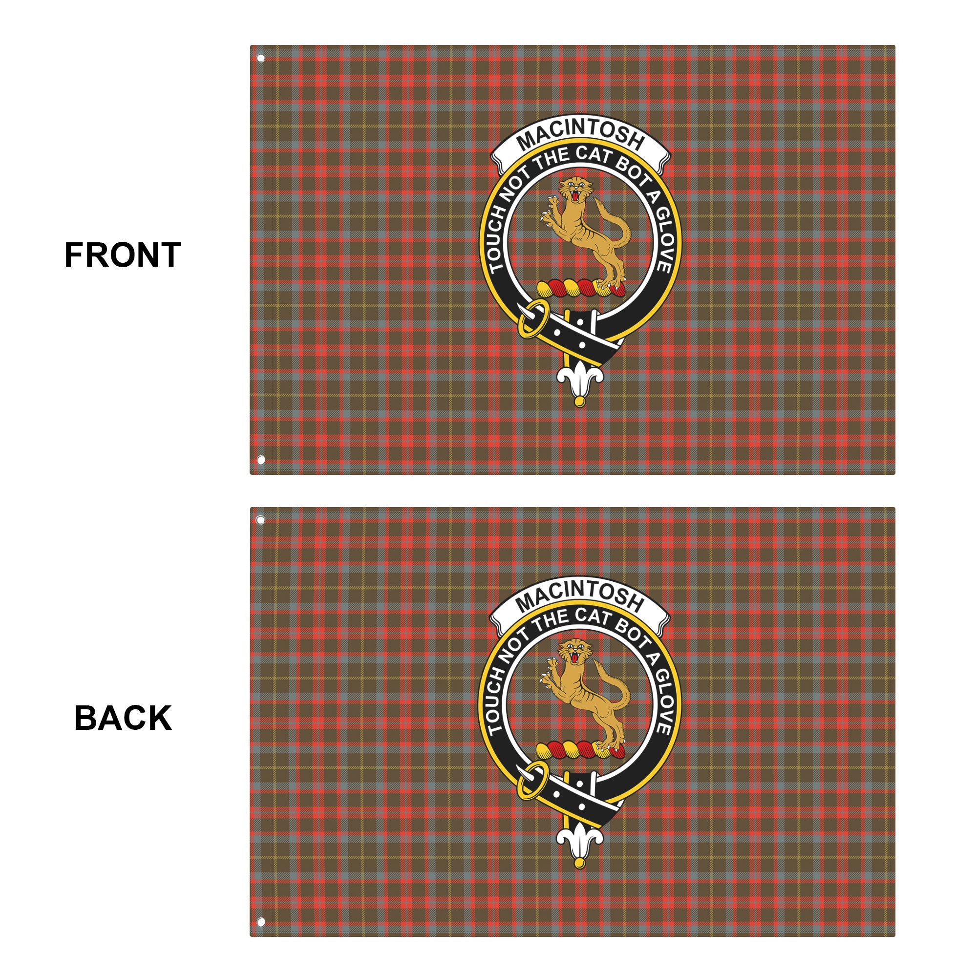 MacIntosh Hunting Weathered Tartan Crest House Flag