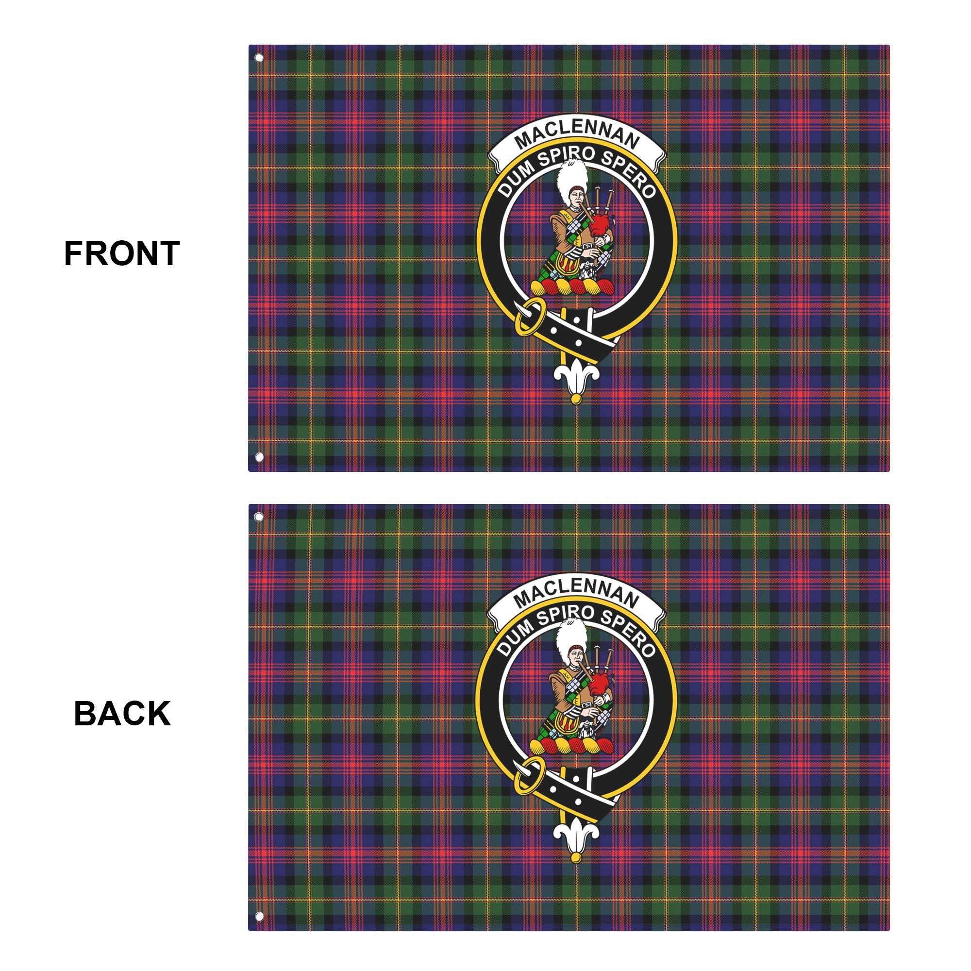 MacLennan Modern Tartan Crest House Flag