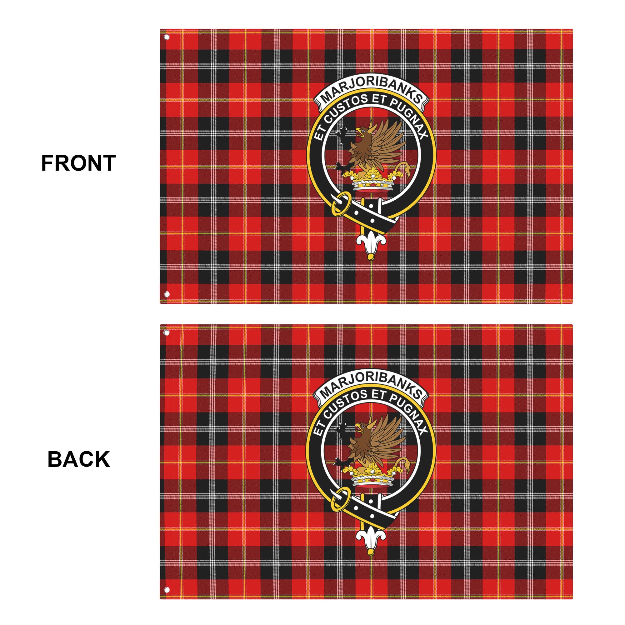 Marjoribanks Tartan Crest House Flag