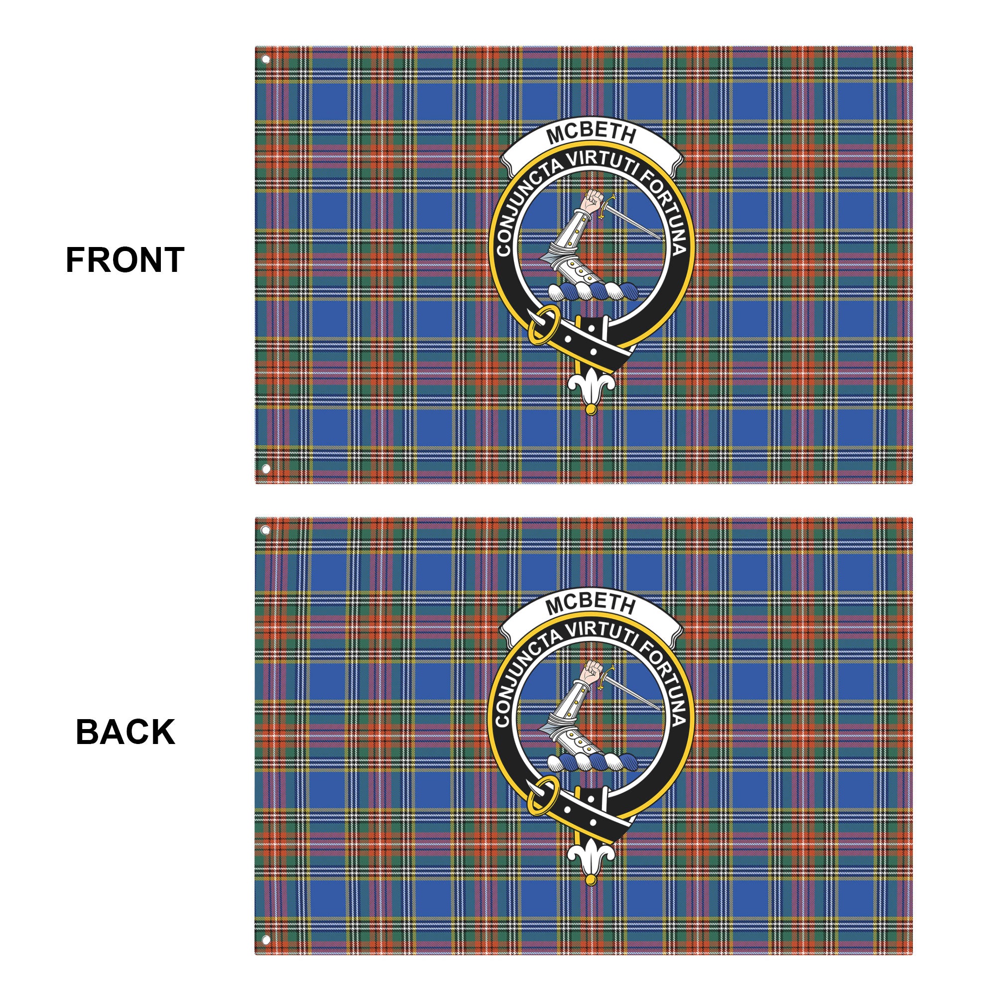 McBeth Ancient Tartan Crest House Flag