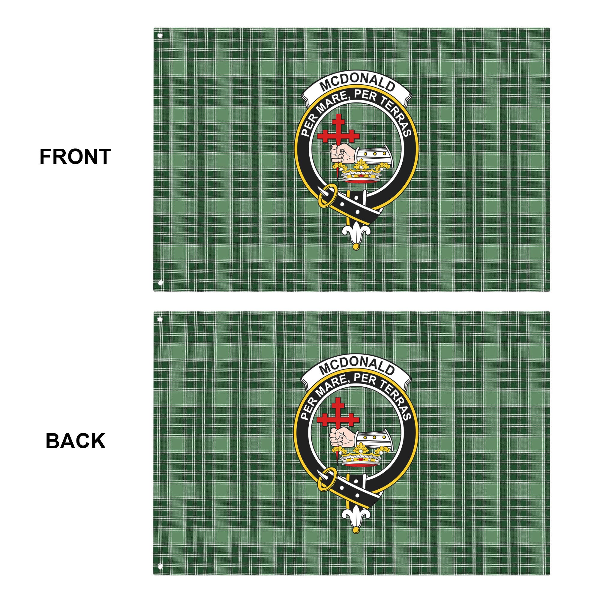 McDonald Lord of the Isles Hunting Tartan Crest House Flag