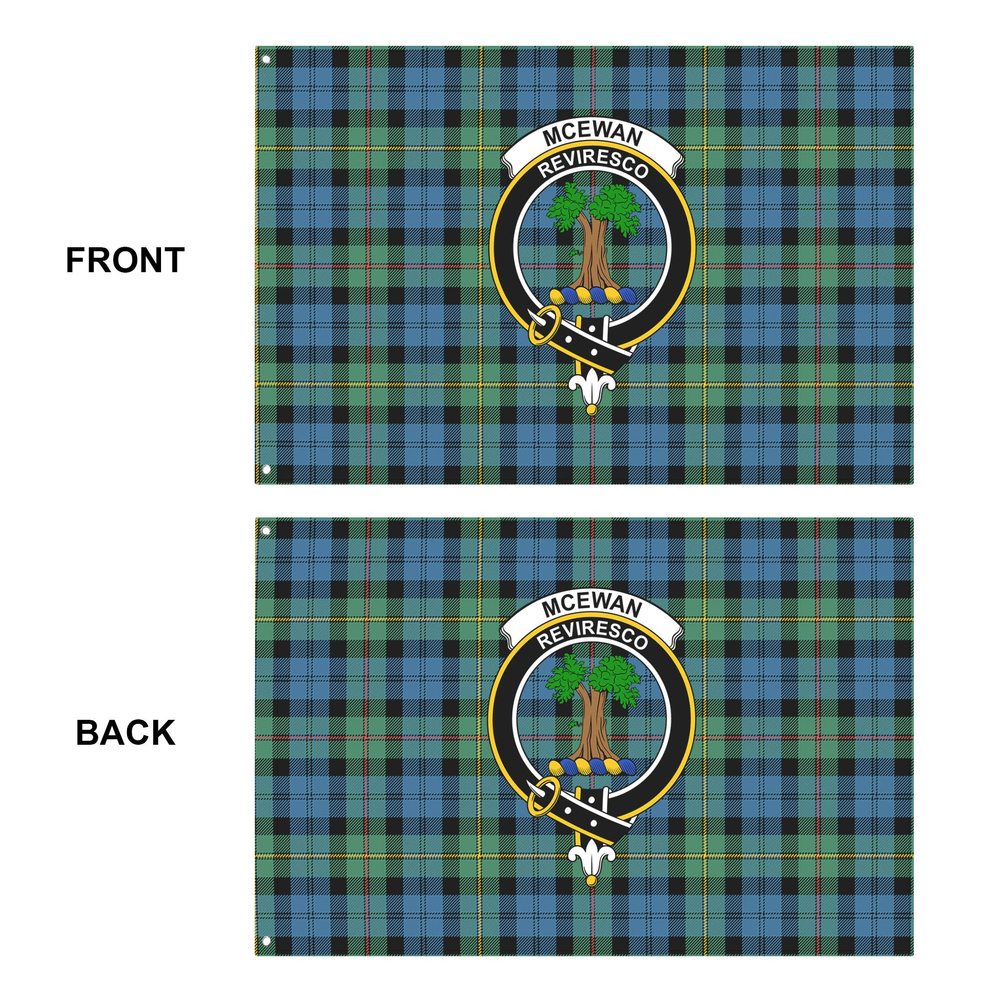 McEwan Ancient Tartan Crest House Flag