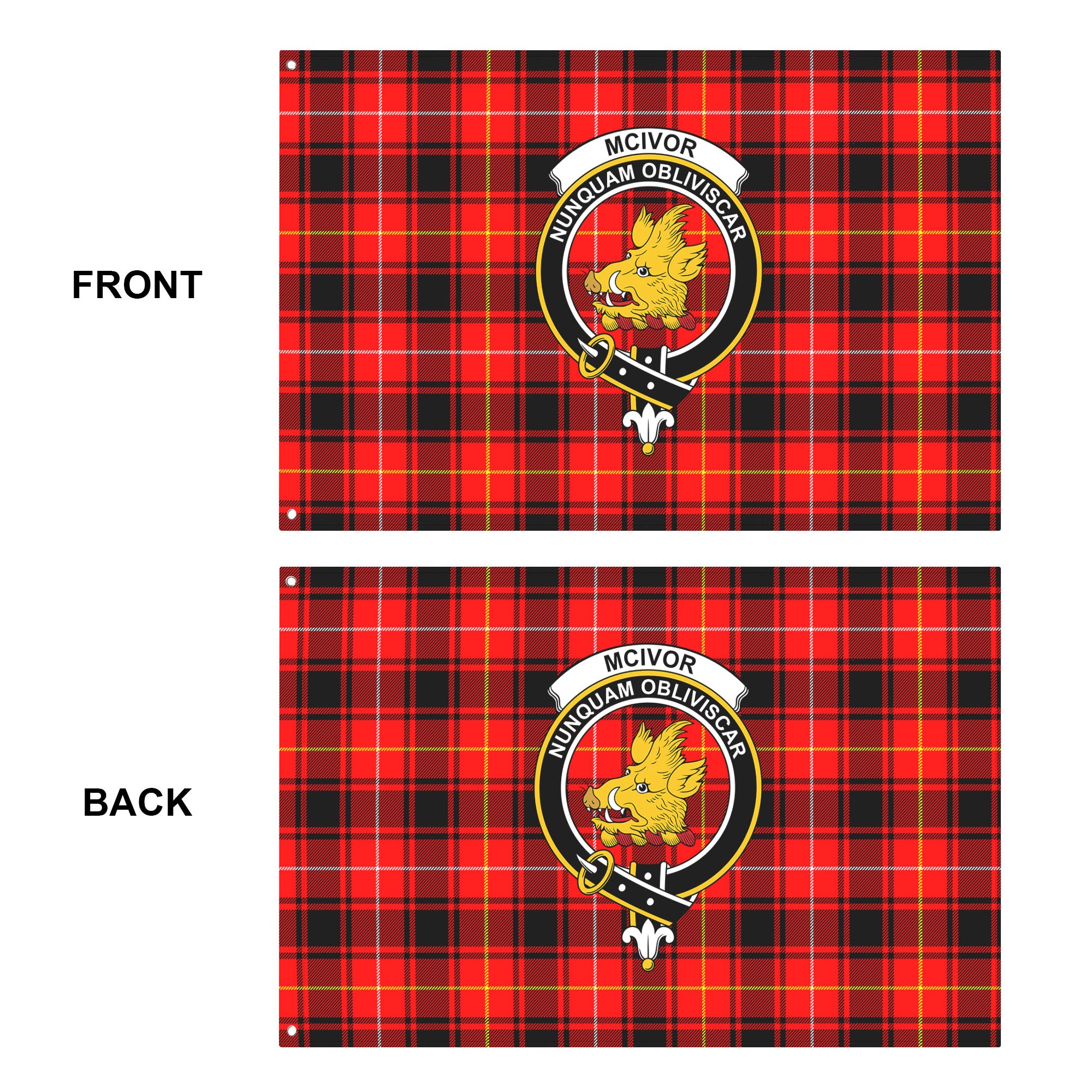 McIvor Tartan Crest House Flag