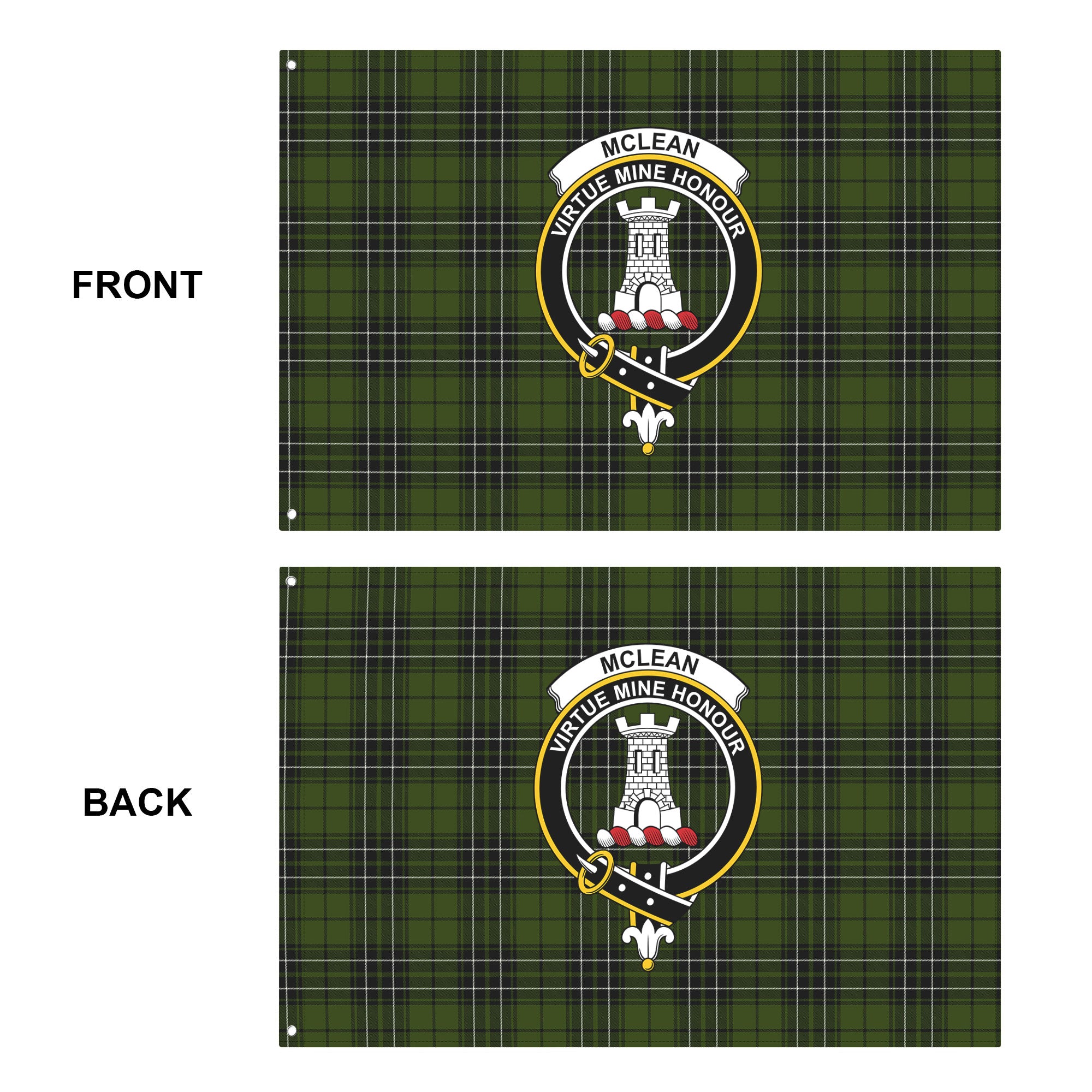 McLean Hunting Tartan Crest House Flag