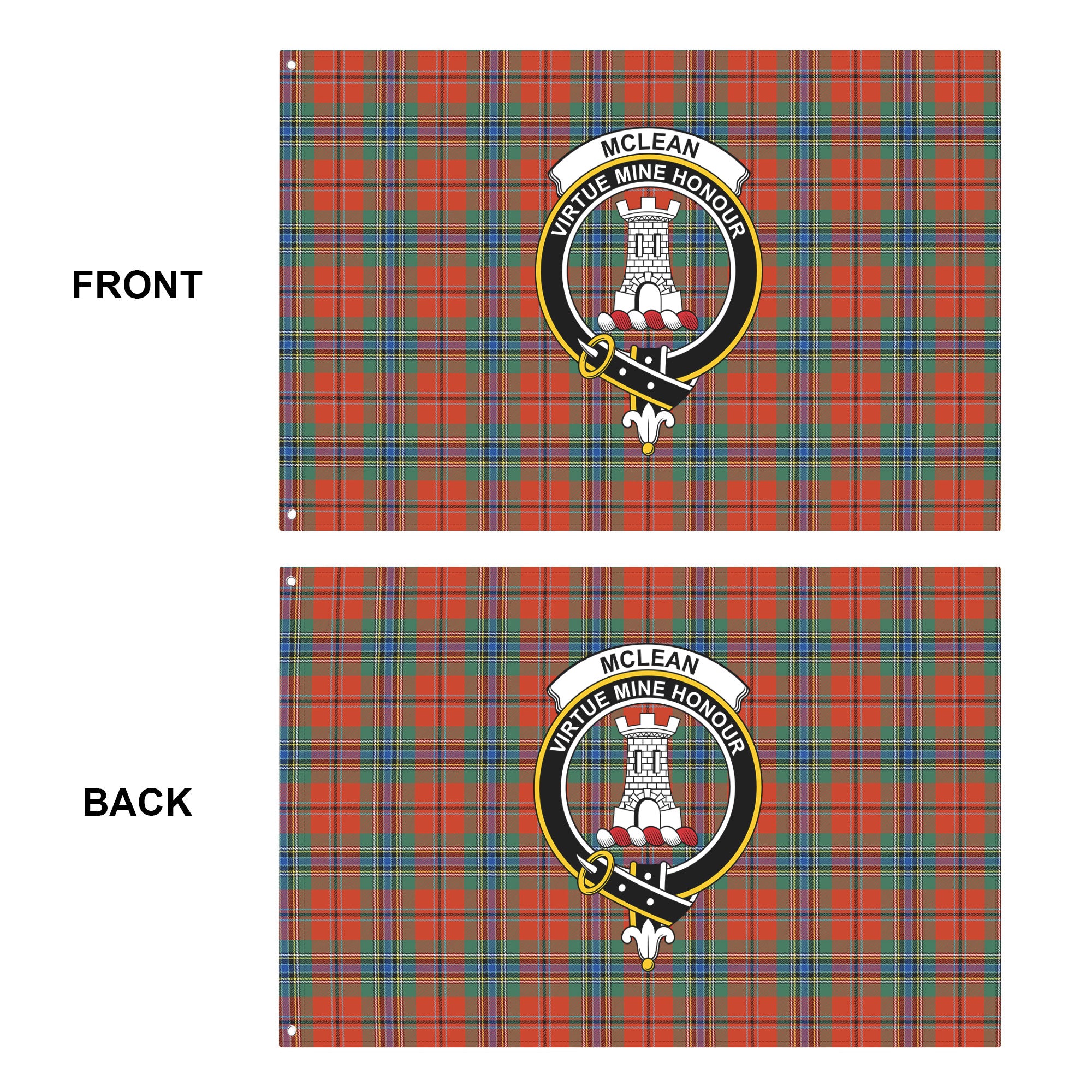 McLean of Duart Ancient Tartan Crest House Flag