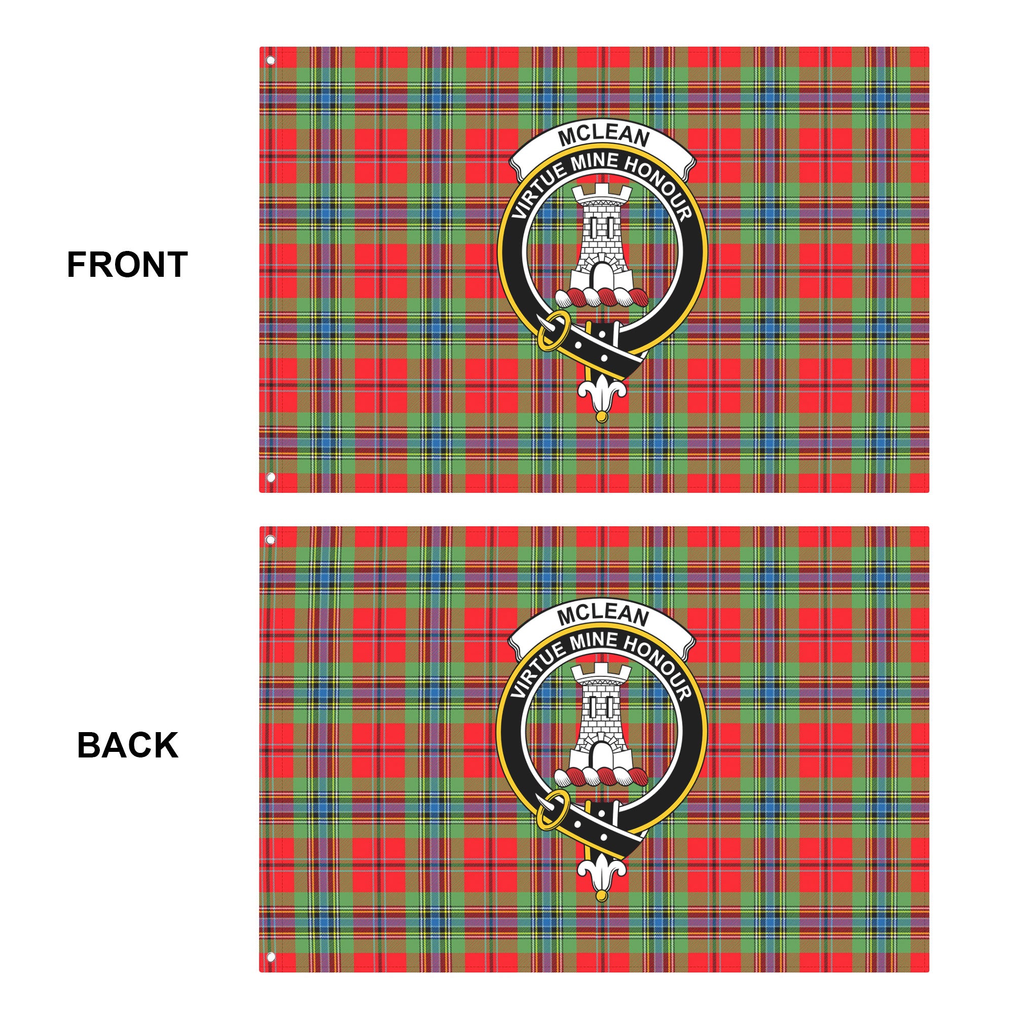 McLean of Duart Modern Tartan Crest House Flag