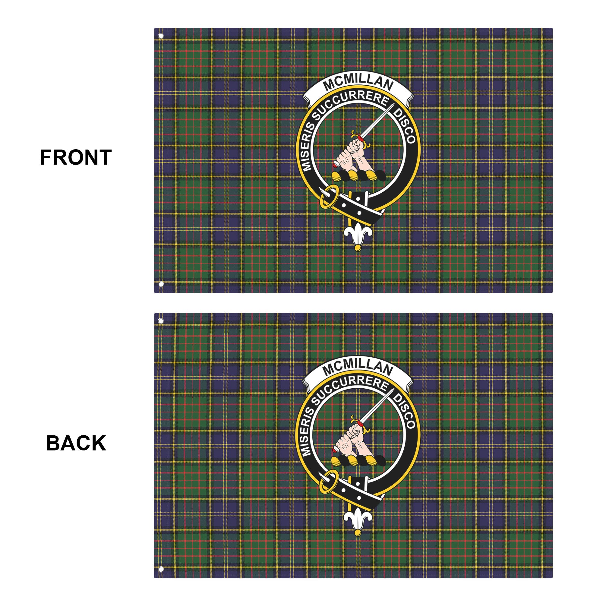 McMillan Hunting Modern Tartan Crest House Flag