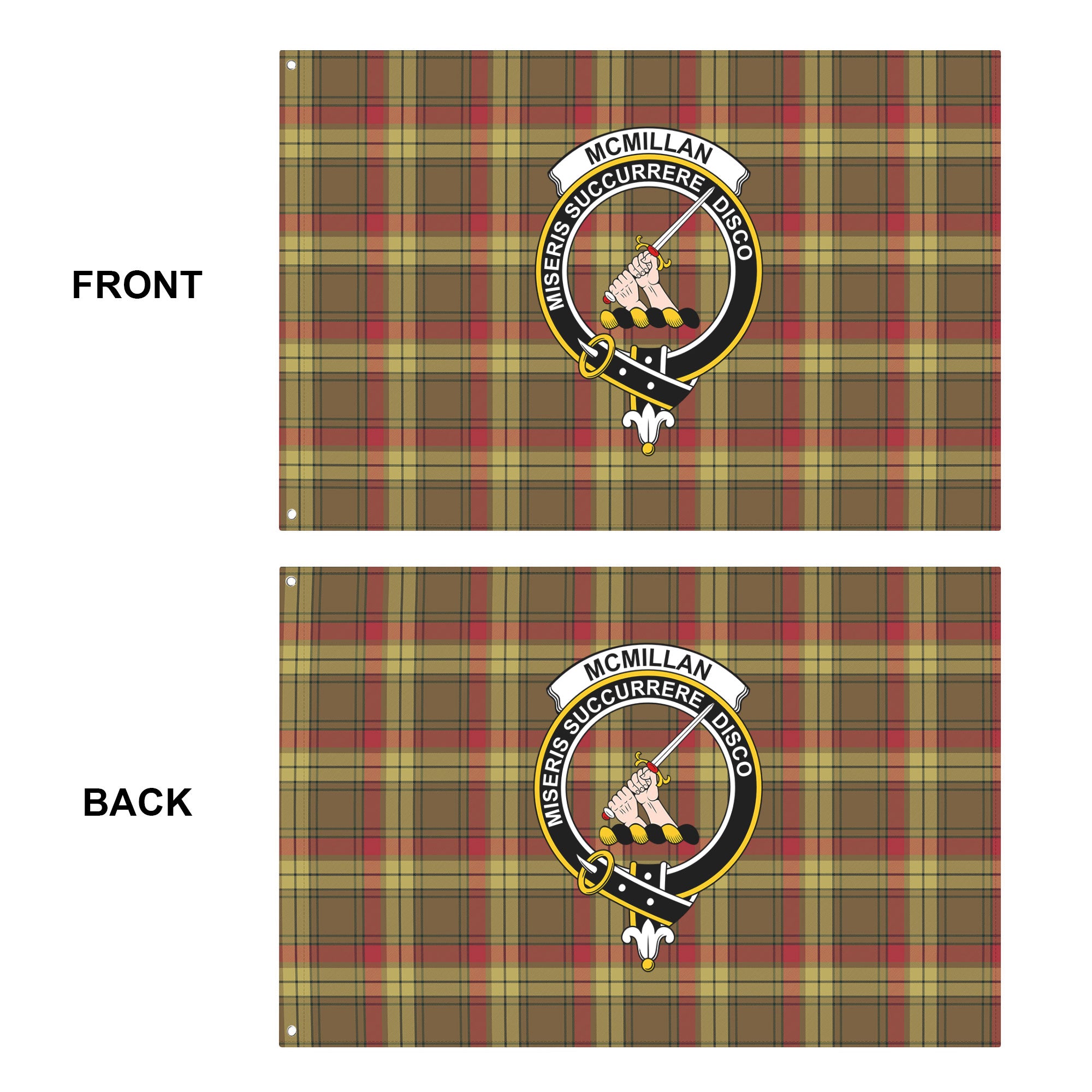 McMillan Old Weathered Tartan Crest House Flag