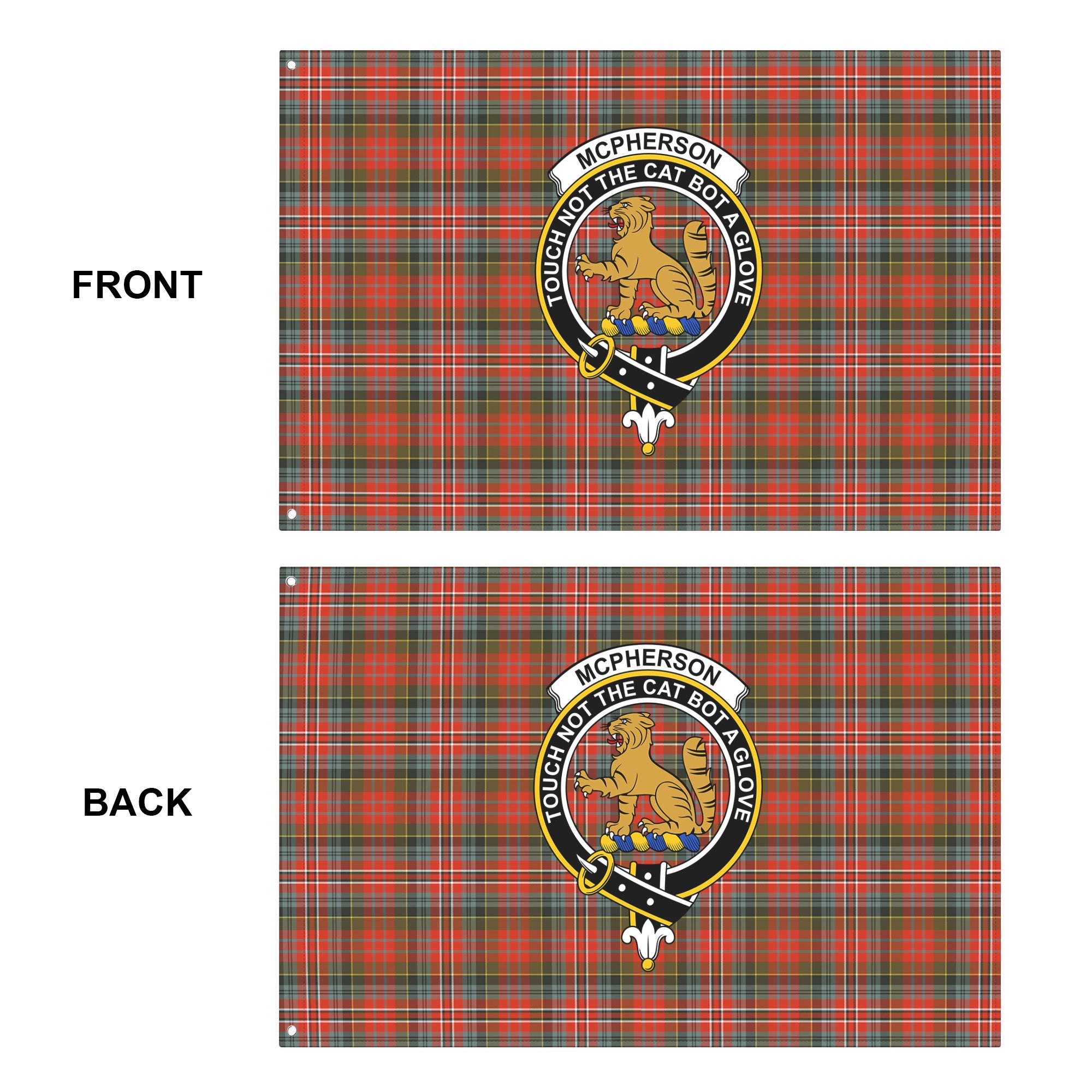 McPherson Weathered Tartan Crest House Flag
