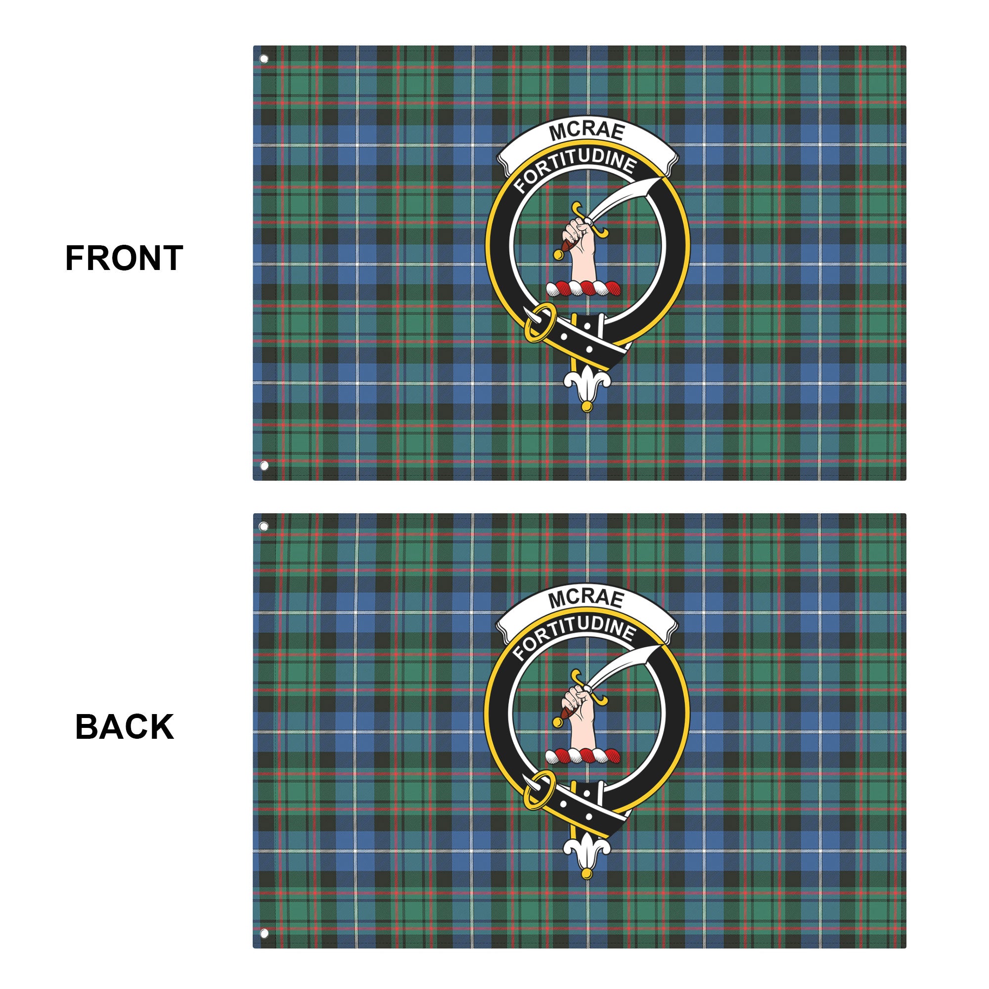 McRae Hunting Ancient Tartan Crest House Flag