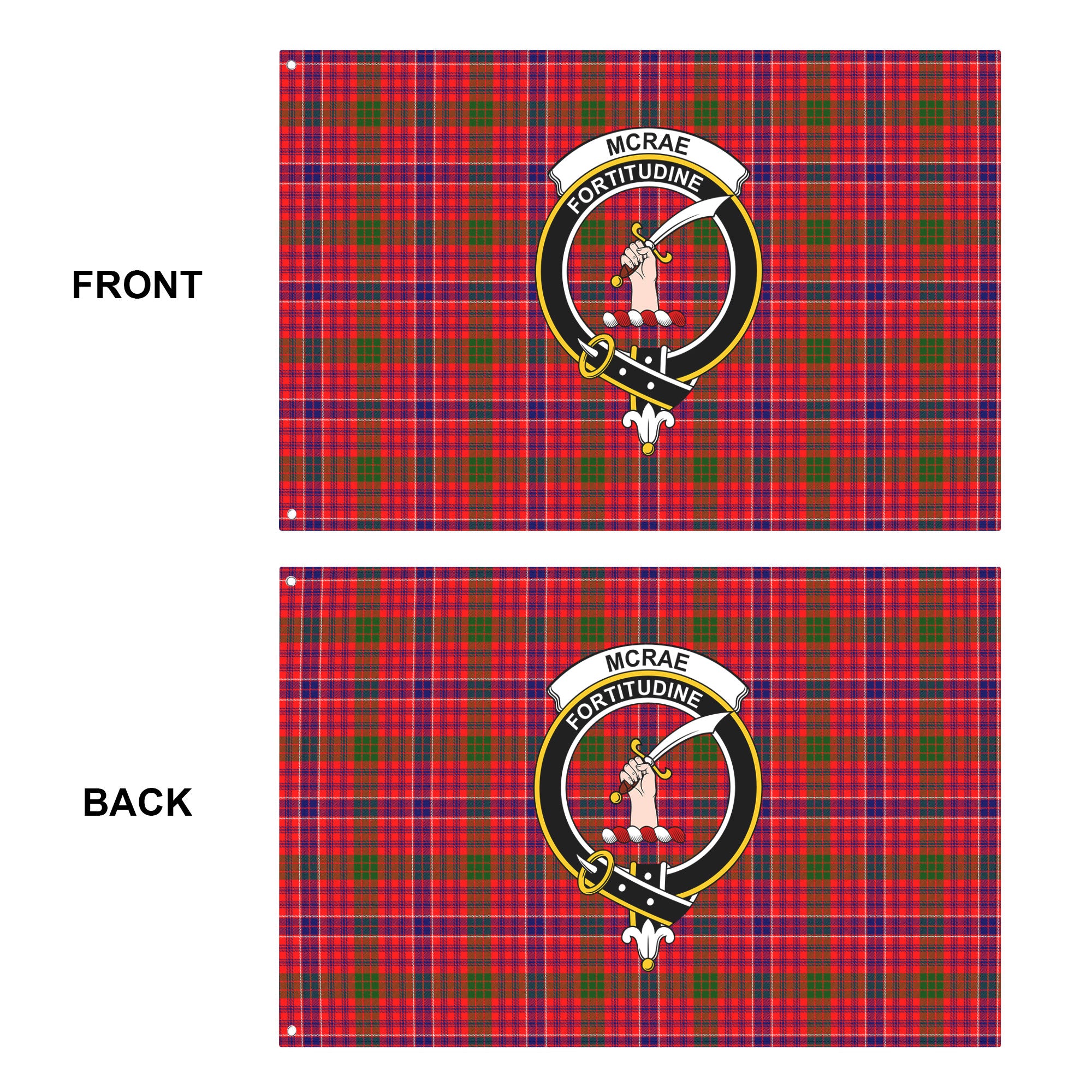 McRae Modern Tartan Crest House Flag