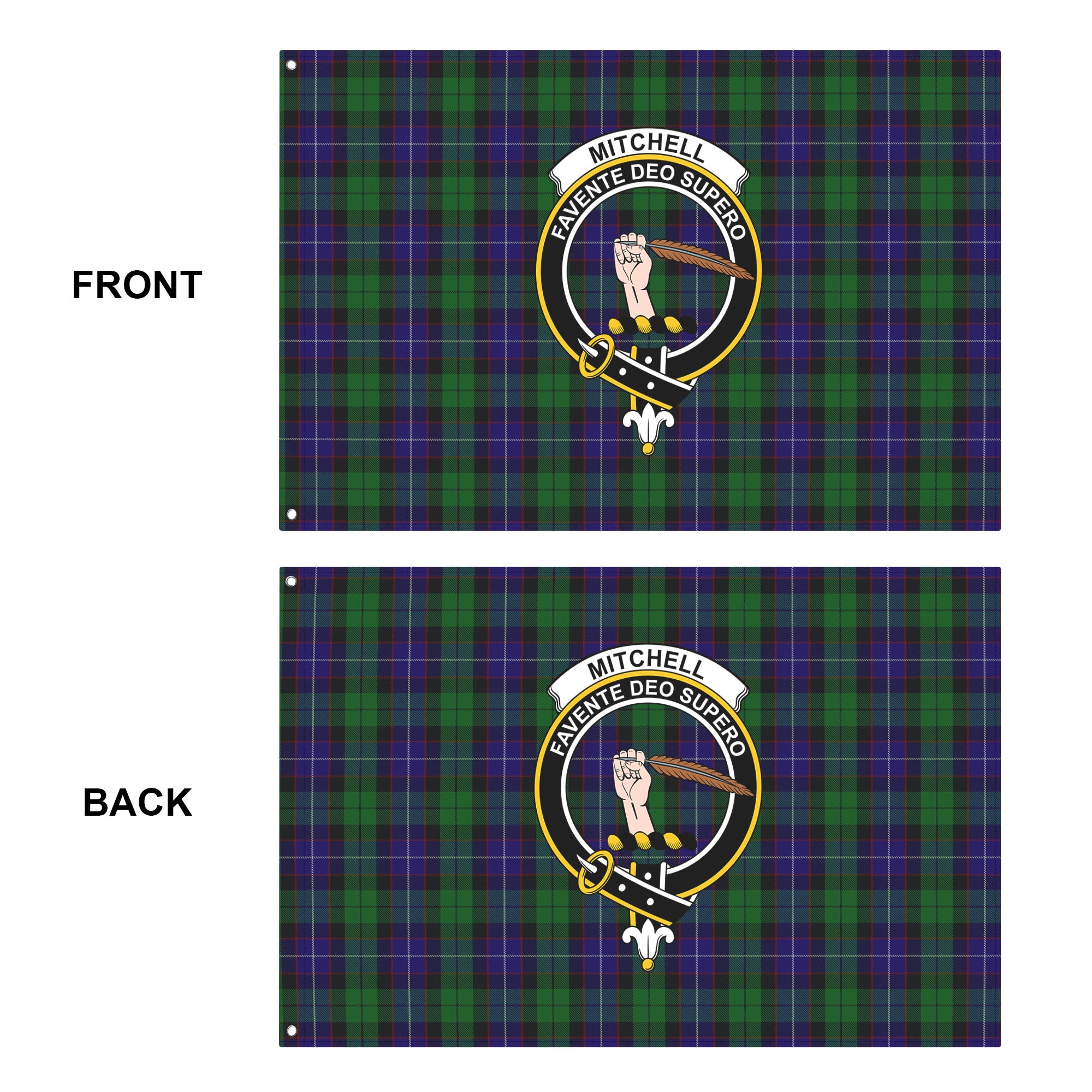 Mitchell Tartan Crest House Flag