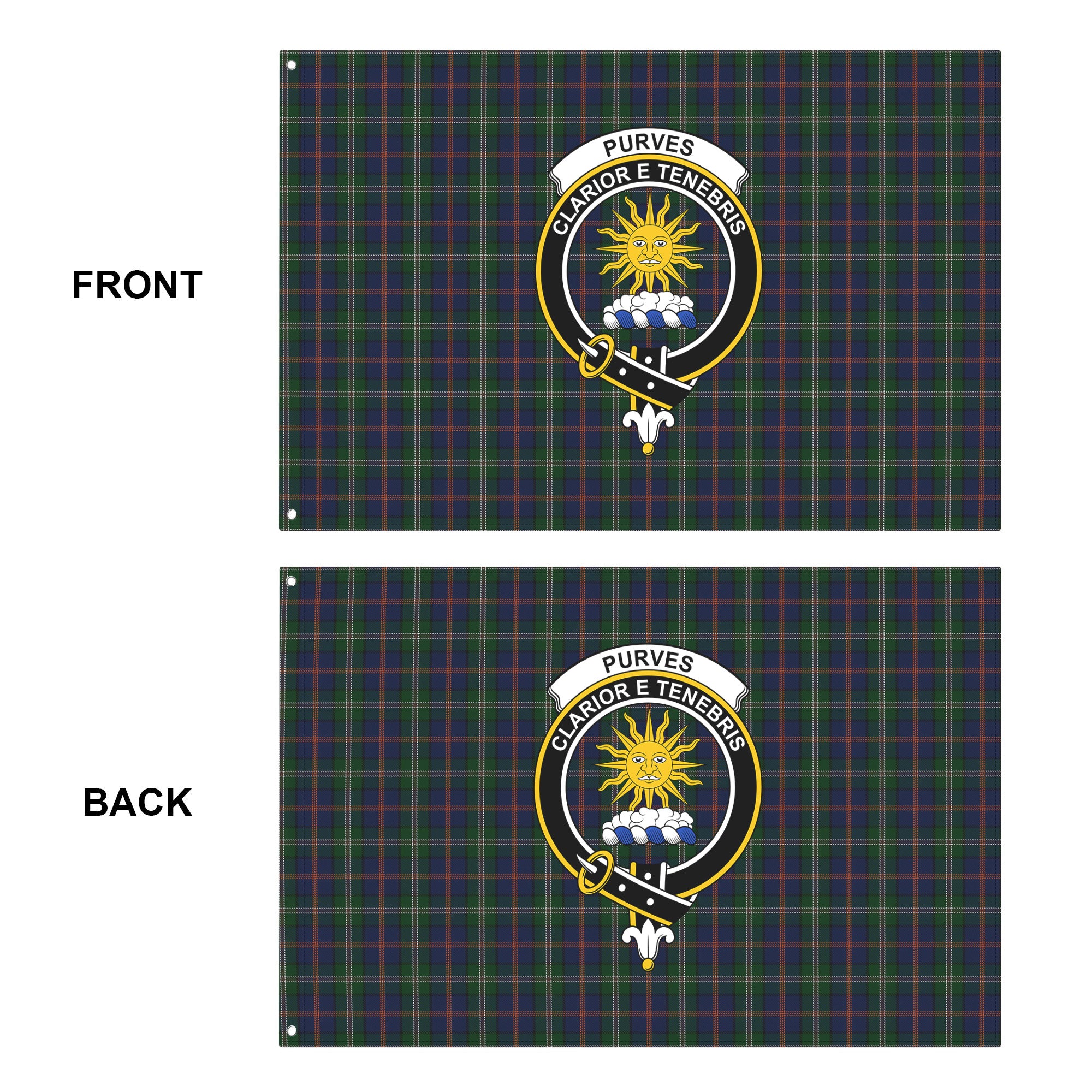 Purves Tartan Crest House Flag