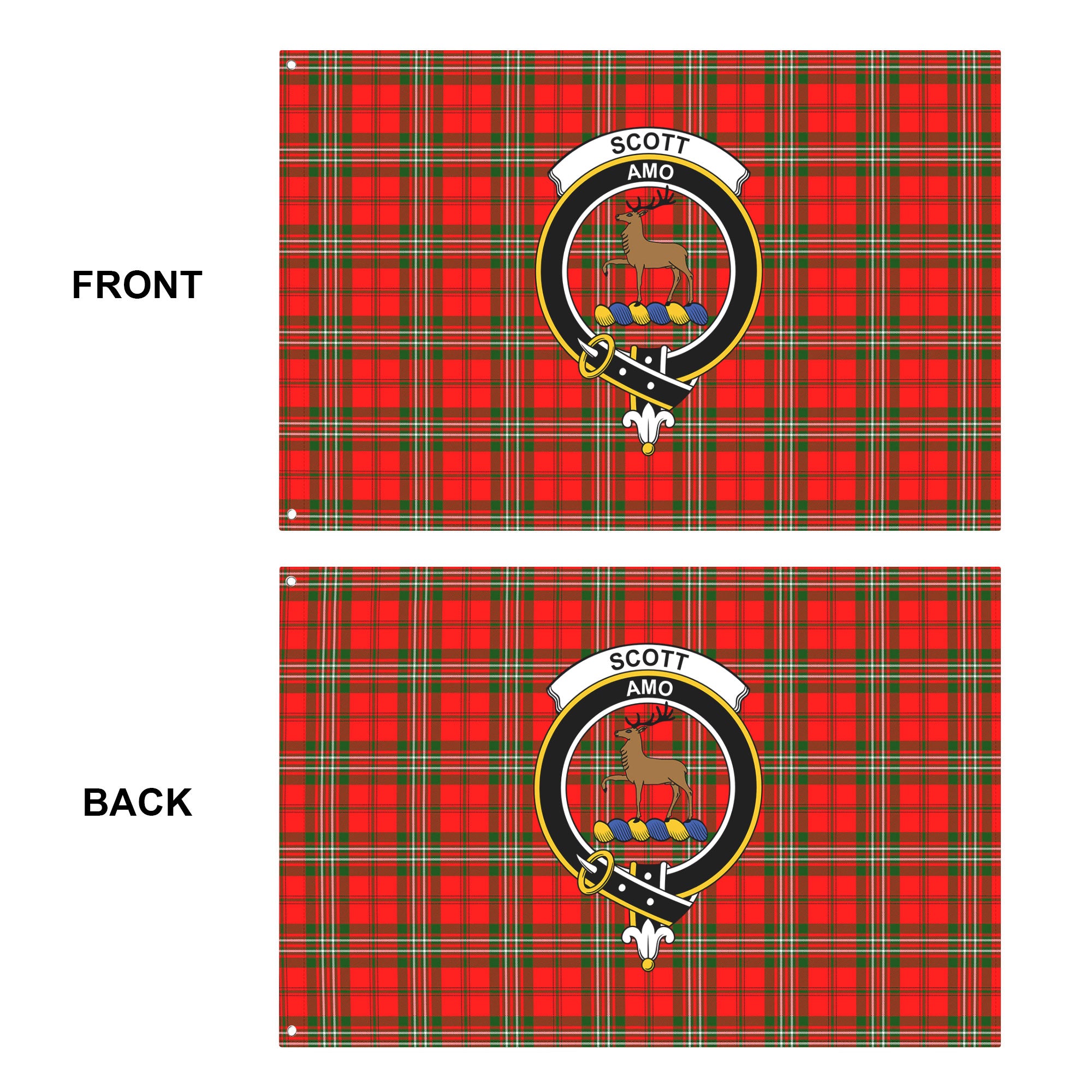 Scott Modern Tartan Crest House Flag