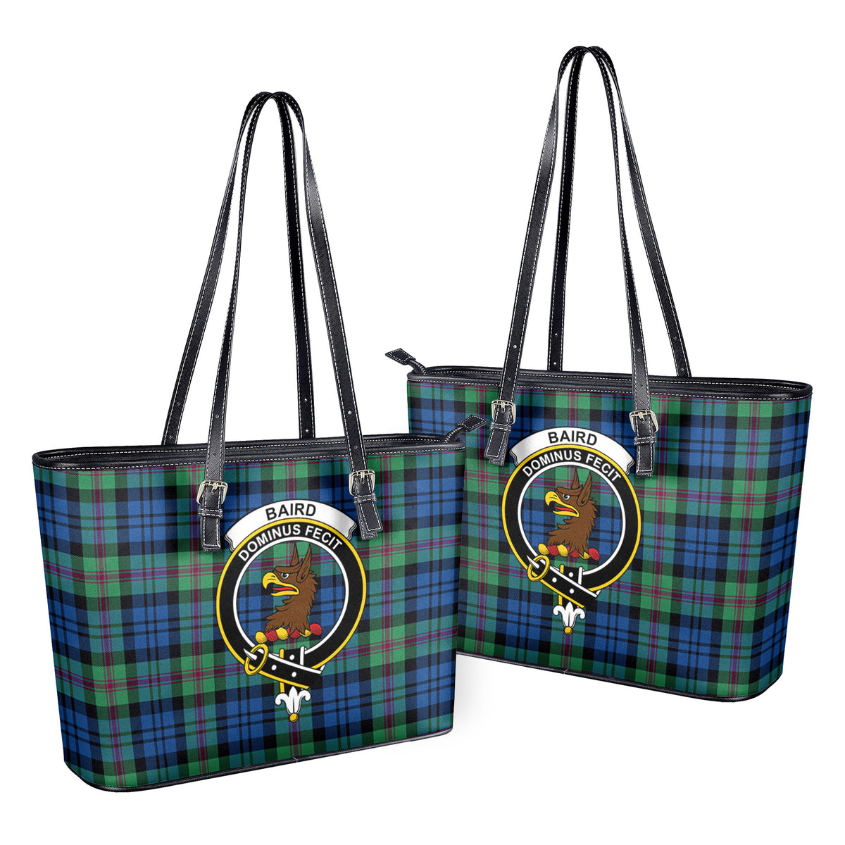 Baird Ancient Tartan Crest Leather Tote Bag