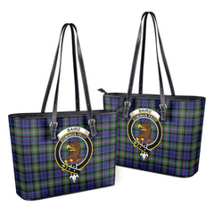 Baird Modern Tartan Crest Leather Tote Bag