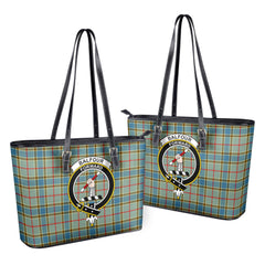 Balfour Blue Tartan Crest Leather Tote Bag