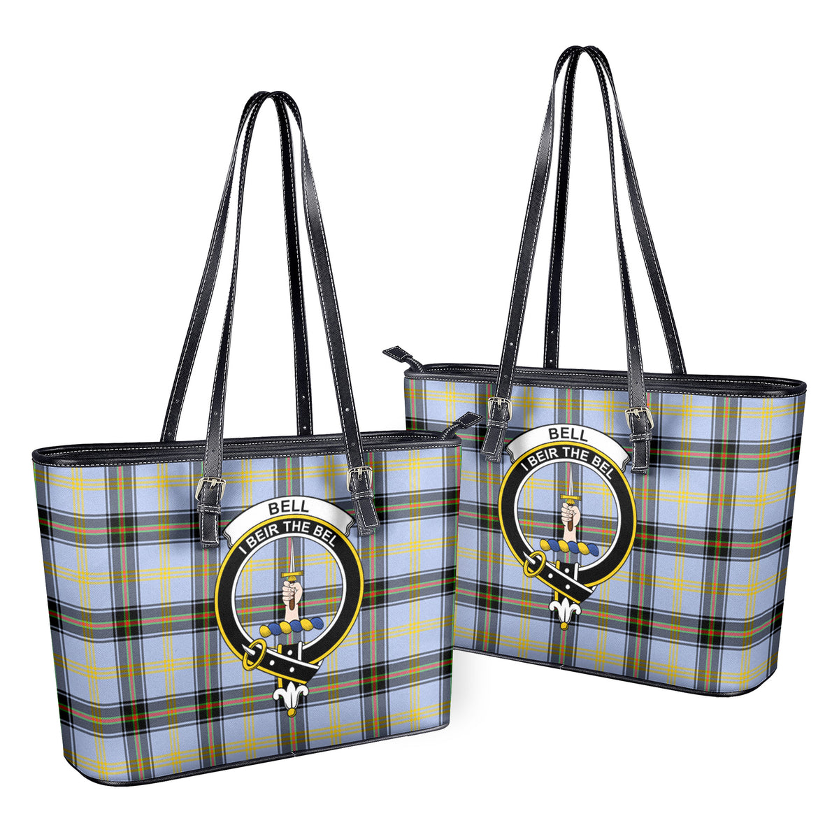 Bell of the Borders Tartan Crest Leather Tote Bag