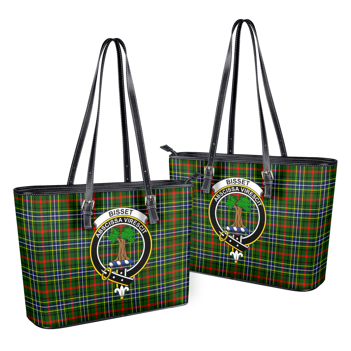 Bisset Tartan Crest Leather Tote Bag