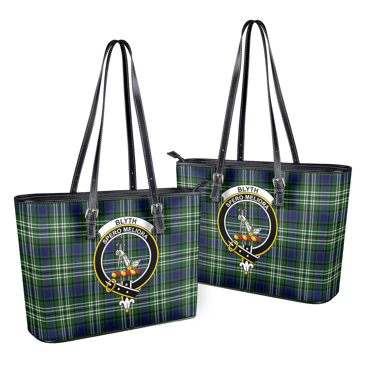 Blyth Tartan Crest Leather Tote Bag