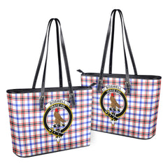 Boswell Modern Tartan Crest Leather Tote Bag