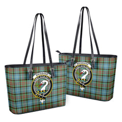 Brisbane Tartan Crest Leather Tote Bag