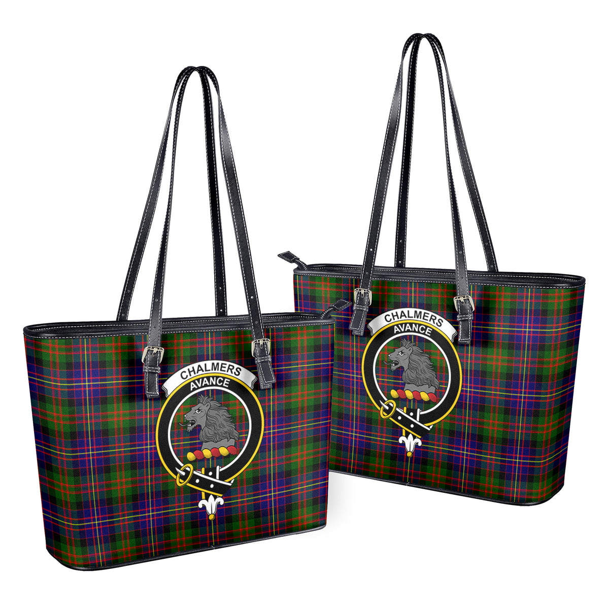 Chalmers Tartan Crest Leather Tote Bag