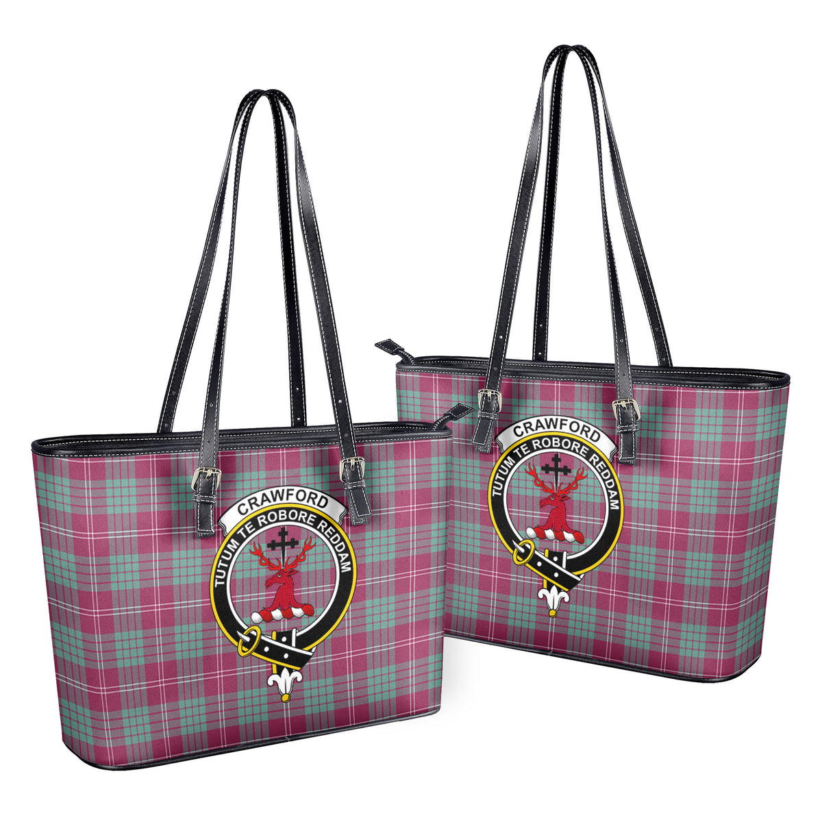 Crawford Ancient Tartan Crest Leather Tote Bag