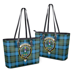 Fergusson Ancient Tartan Crest Leather Tote Bag