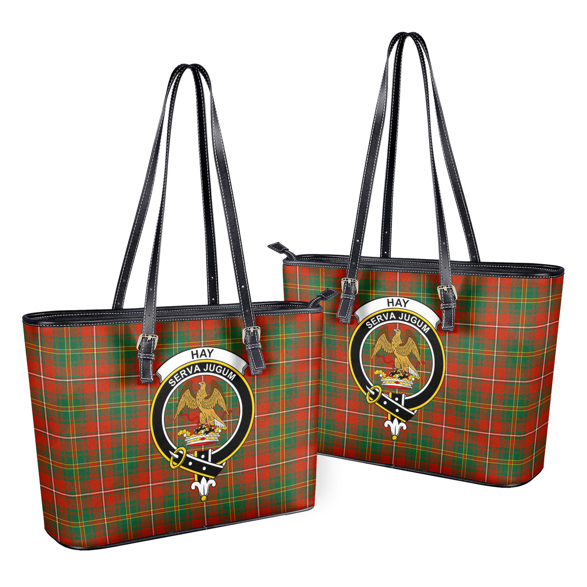 Hay Ancient Tartan Crest Leather Tote Bag