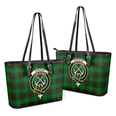 Kinnear Tartan Crest Leather Tote Bag