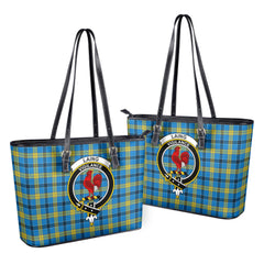 Laing Tartan Crest Leather Tote Bag