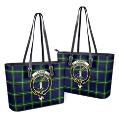 Lammie Tartan Crest Leather Tote Bag