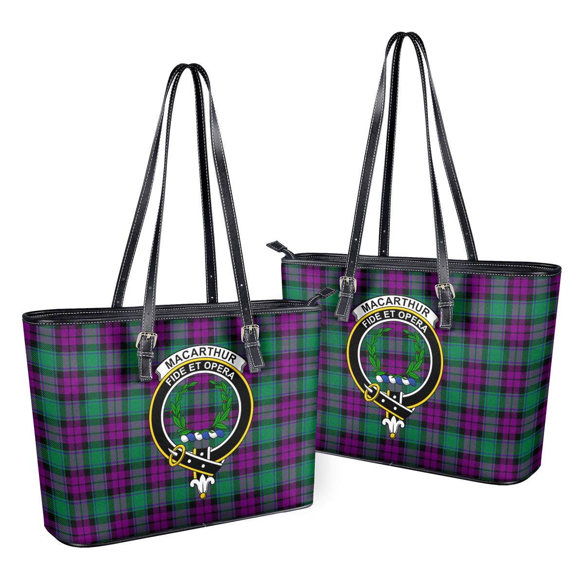 MacArthur – Milton Tartan Crest Leather Tote Bag