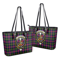 MacLennan Modern Tartan Crest Leather Tote Bag