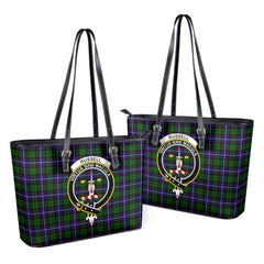 Russell Modern Tartan Crest Leather Tote Bag