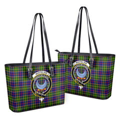 Whitelaw Tartan Crest Leather Tote Bag