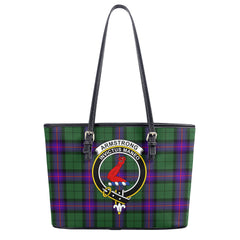 Armstrong Modern Tartan Crest Leather Tote Bag