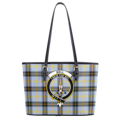 Bell of the Borders Tartan Crest Leather Tote Bag
