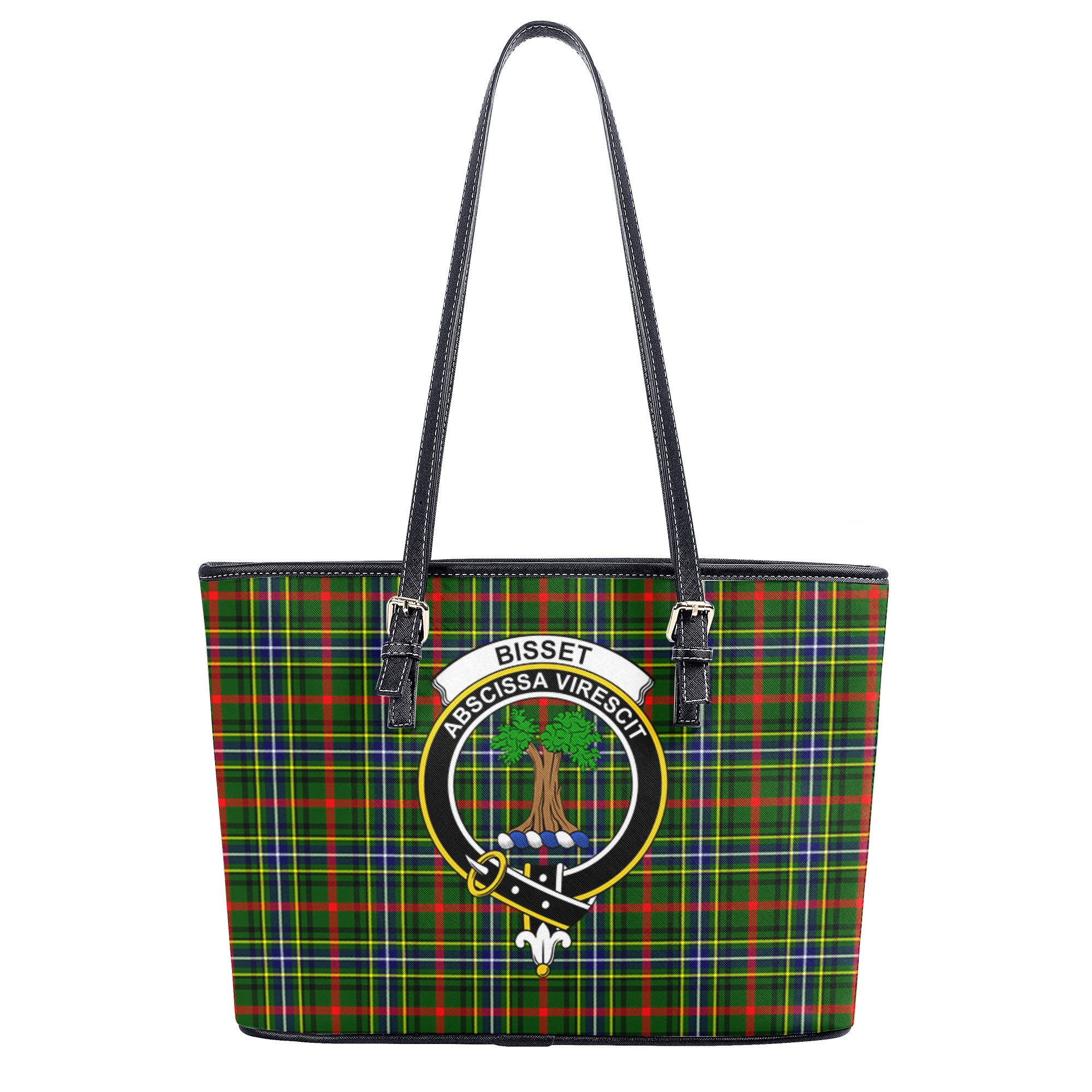 Bisset Tartan Crest Leather Tote Bag