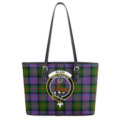 Blair Modern Tartan Crest Leather Tote Bag