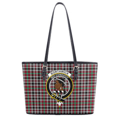 Borthwick Ancient Tartan Crest Leather Tote Bag