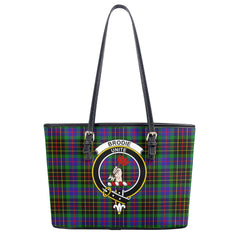 Brodie Hunting Modern Tartan Crest Leather Tote Bag