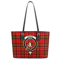 Brodie Modern Tartan Crest Leather Tote Bag