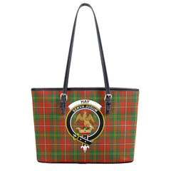 Hay Ancient Tartan Crest Leather Tote Bag