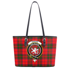 Heron Tartan Crest Leather Tote Bag