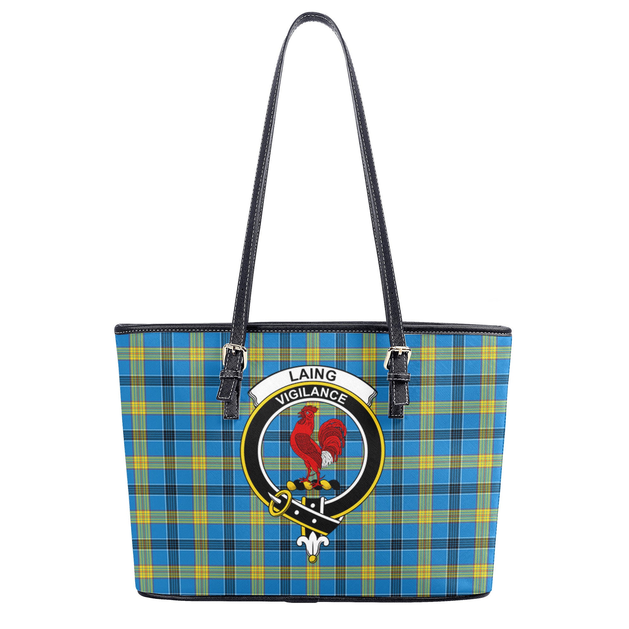 Laing Tartan Crest Leather Tote Bag